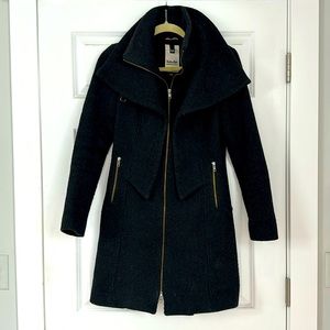 Grey/Black Wool Double Lined Coat